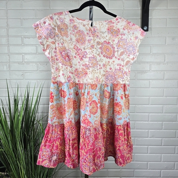 Garnett Hill Girl Floral Sparkle Cotton Sundress in Pink and Cream Size 10 - Picture 6 of 9